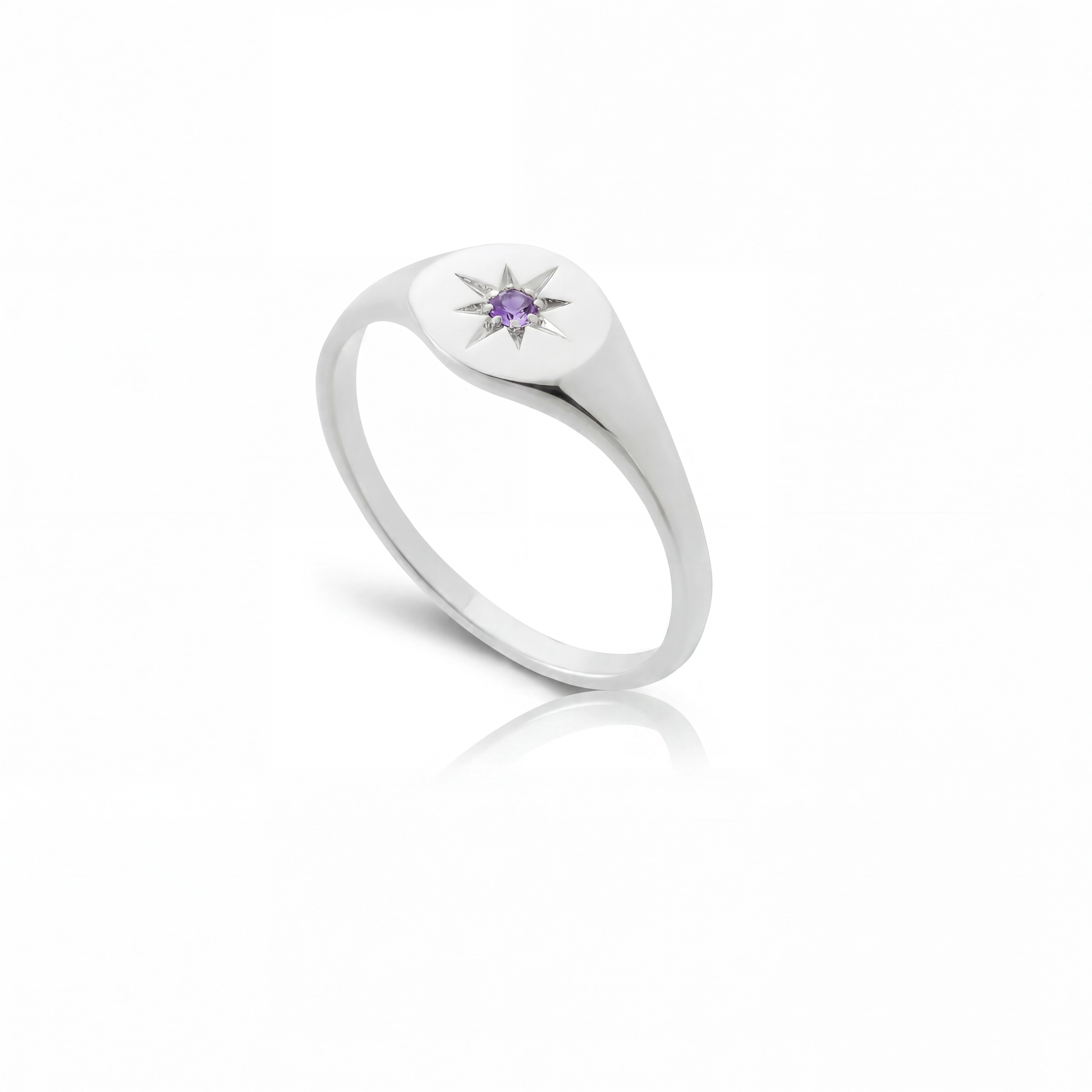 Mini Birthstone Signet Ring