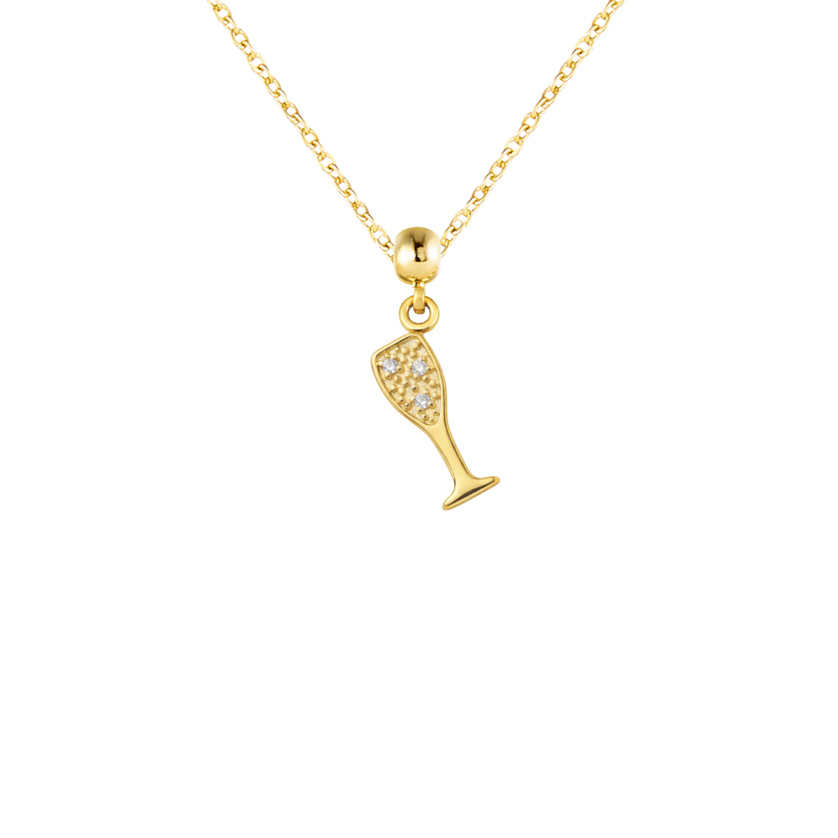 Champagne Glass 9ct Charm