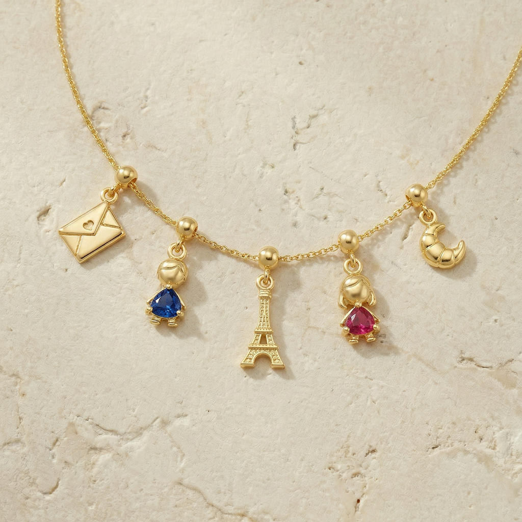 Girl Birthstone Gold Plated Charm