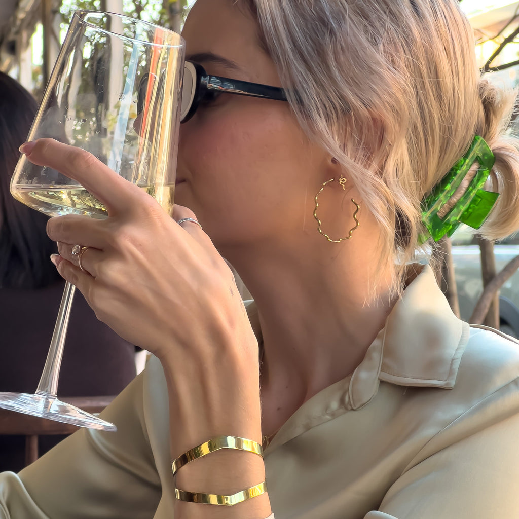 Medium Wave Brass Hoops