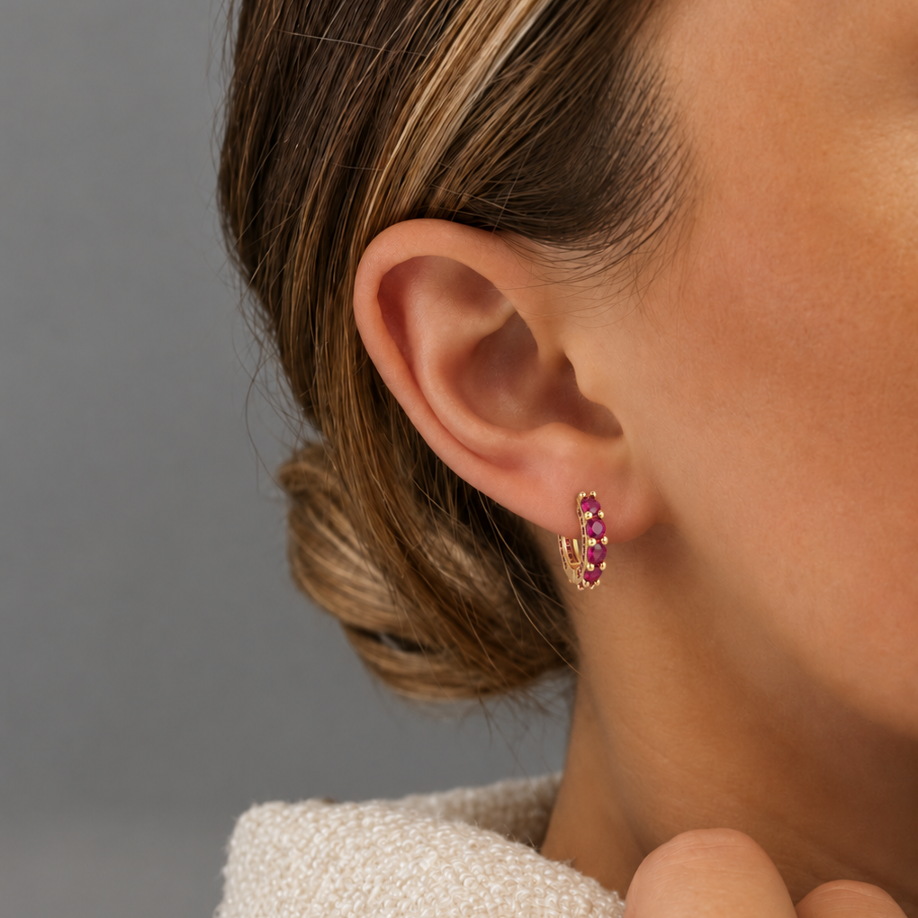 Bijou Pomegranate Hoops