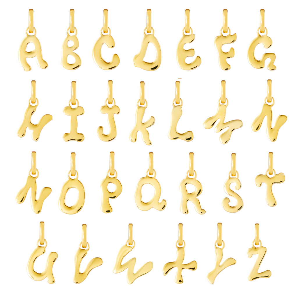 Letter Gold Plated Clip Charm