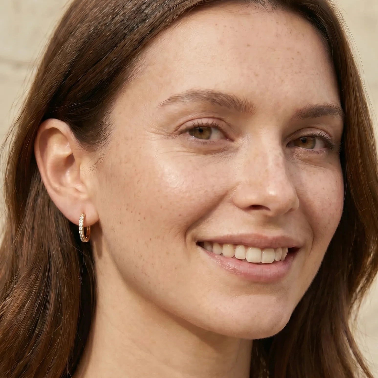 Small Pavé Gold Plated Hoops