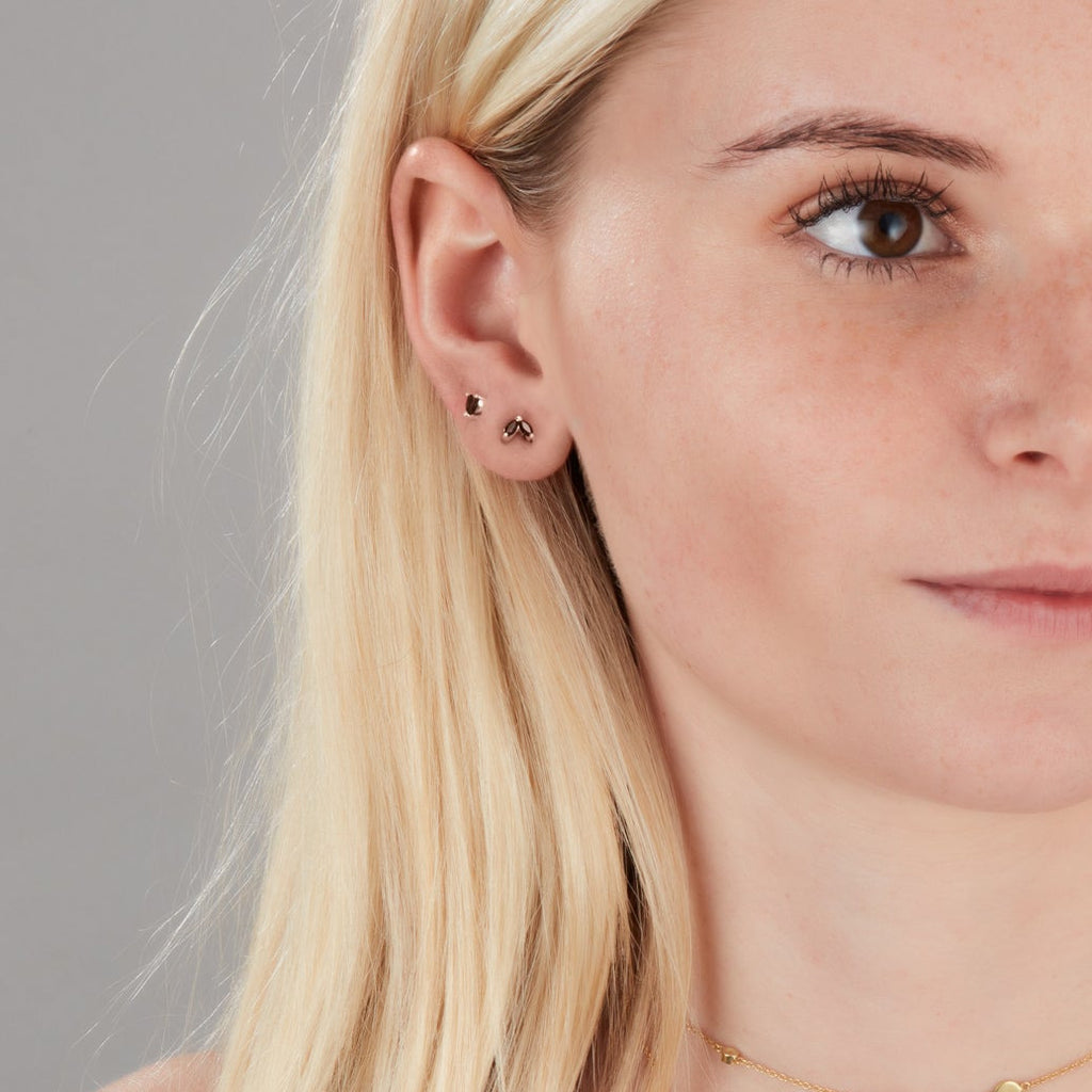 Ava Midnight Silver Studs