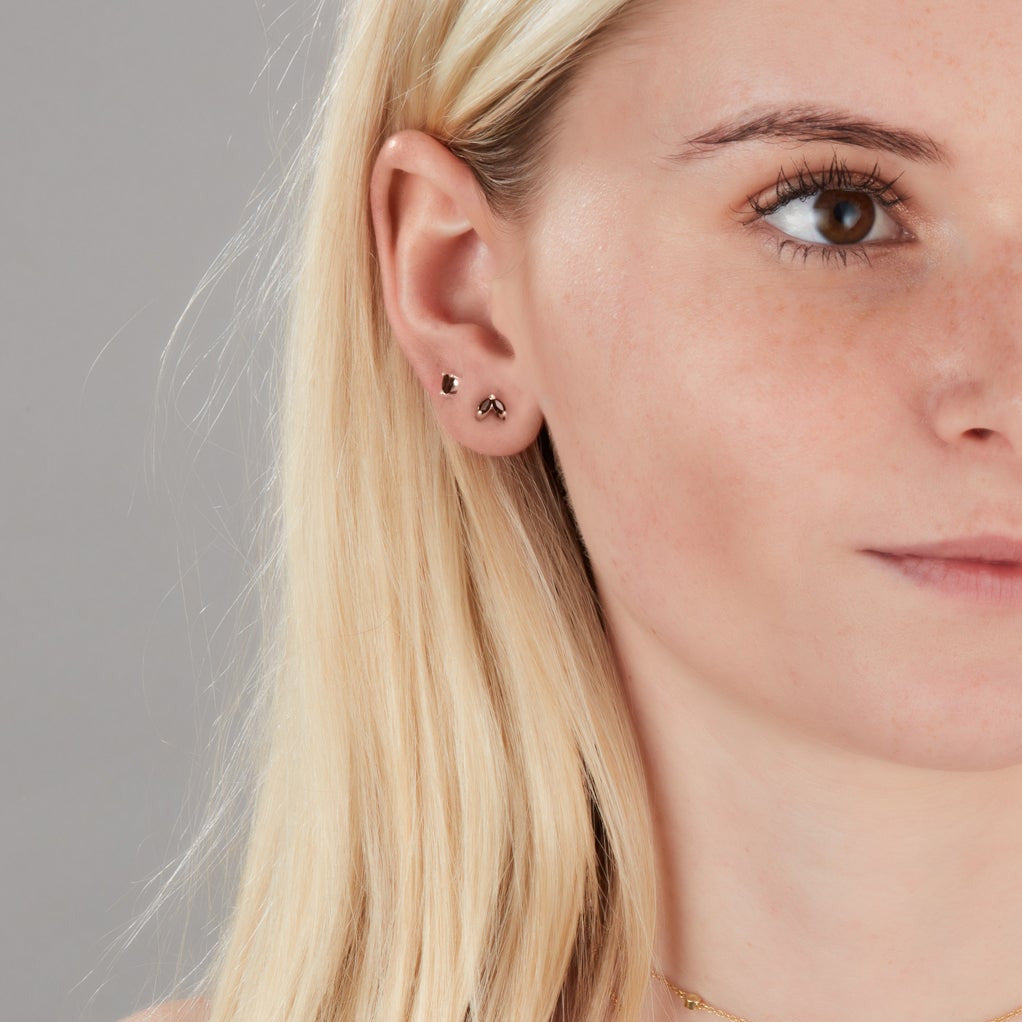 Ava Midnight Gold Studs