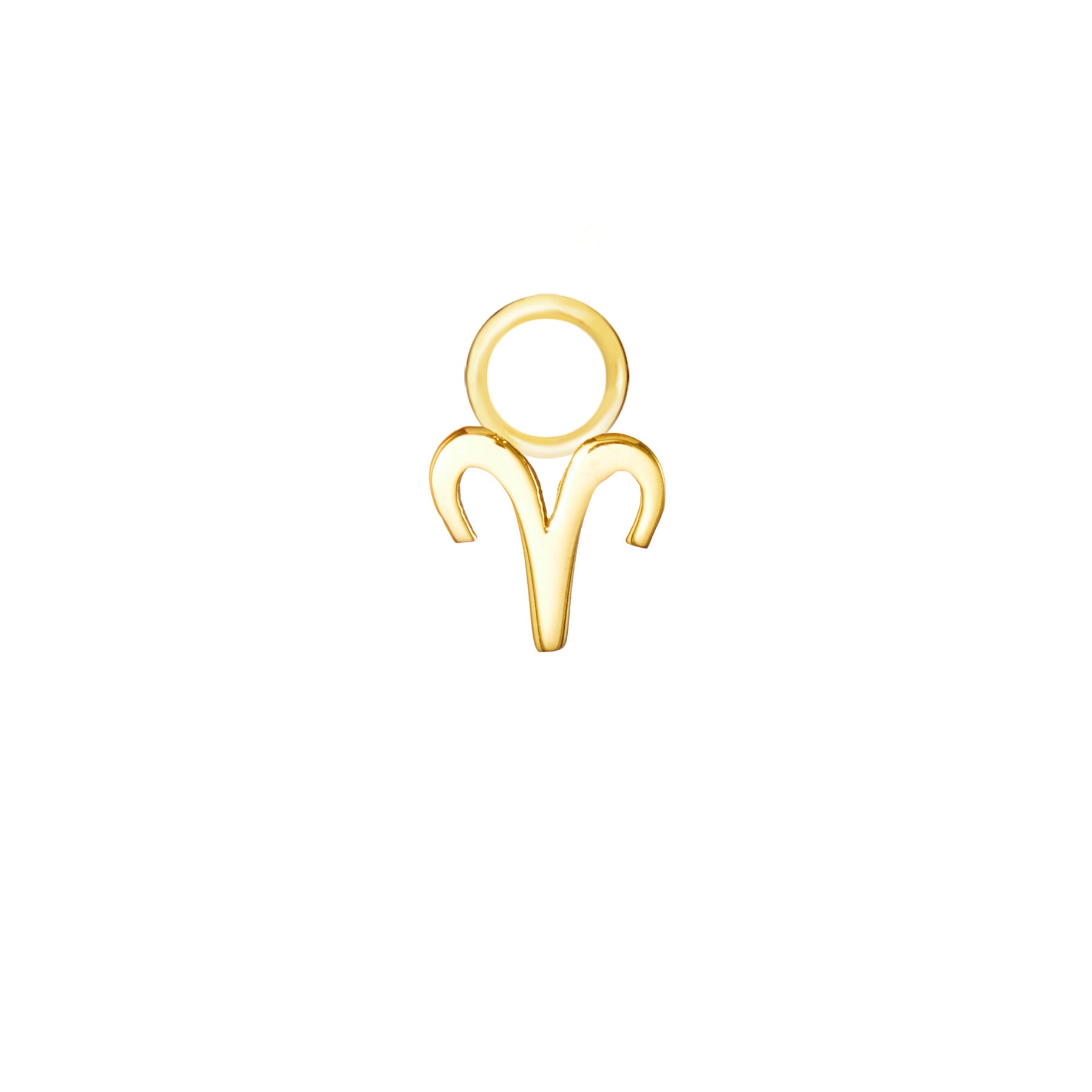 Aries Gold Single Hoop Charm