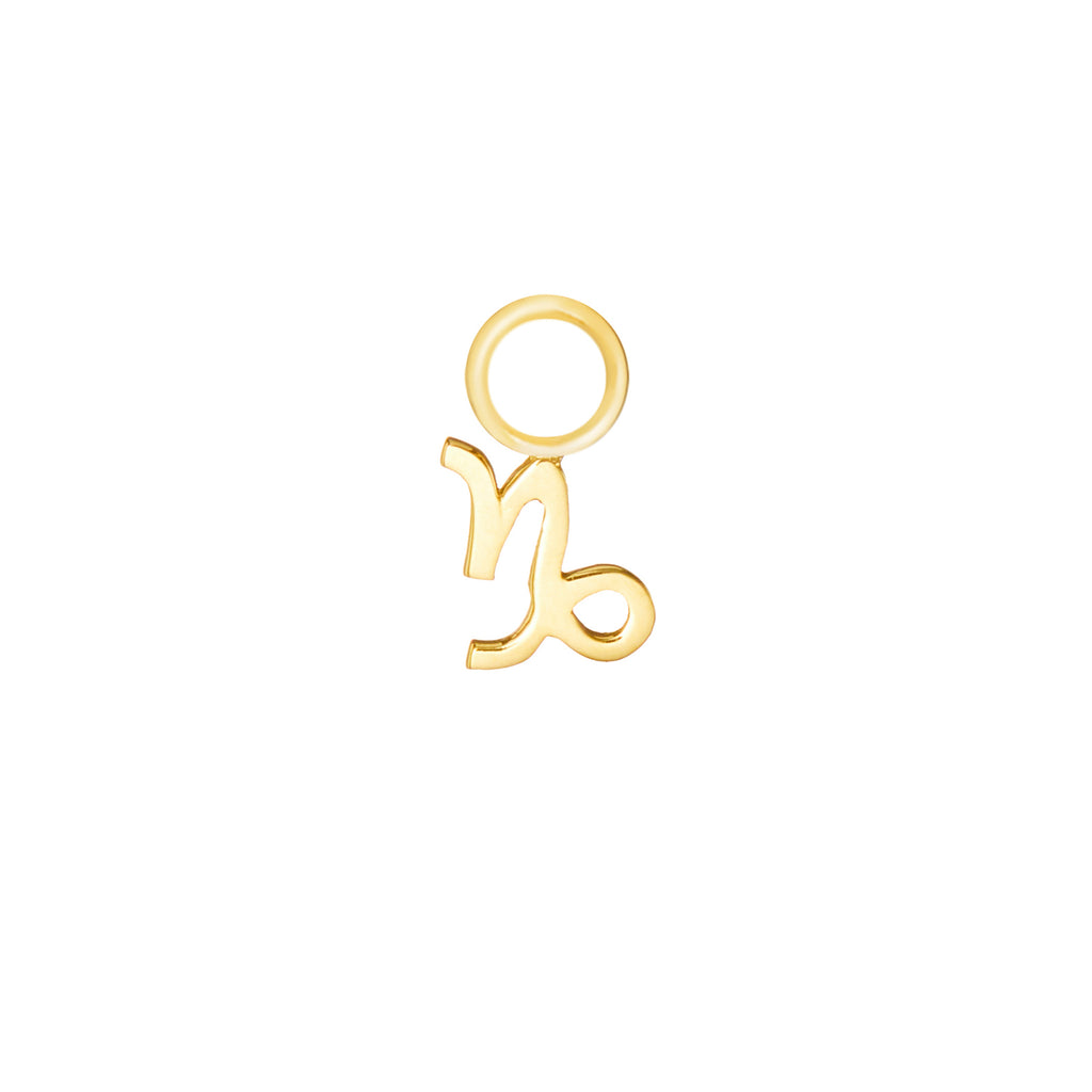 Capricorn Gold Single Hoop Charm