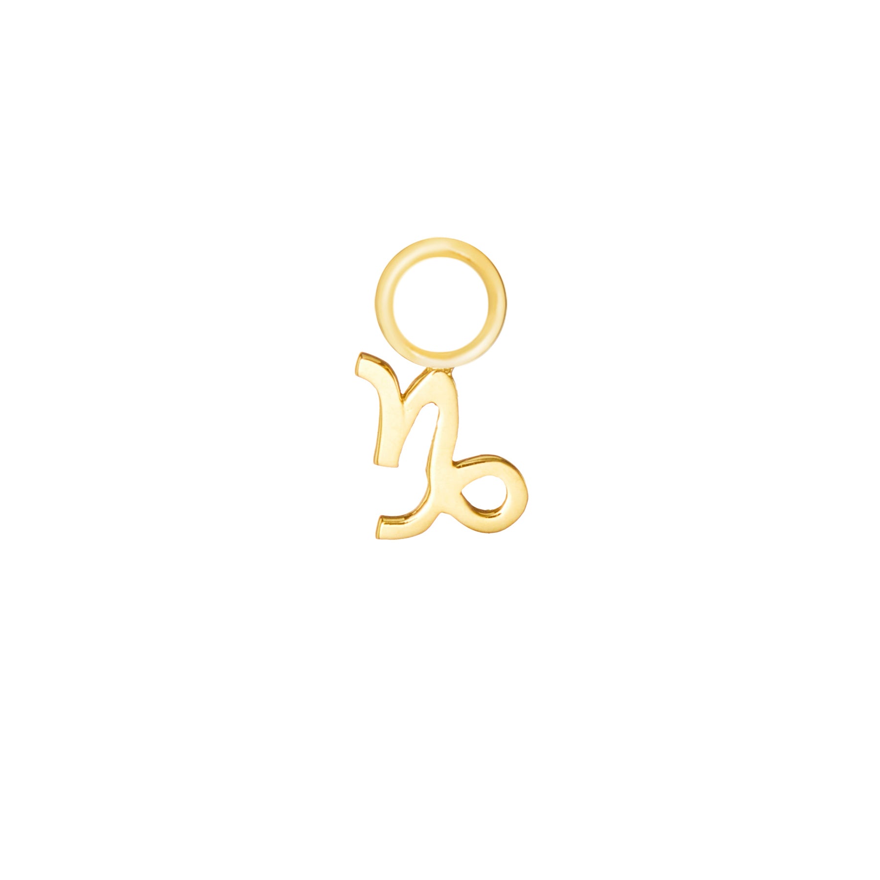 Capricorn Gold Single Hoop Charm
