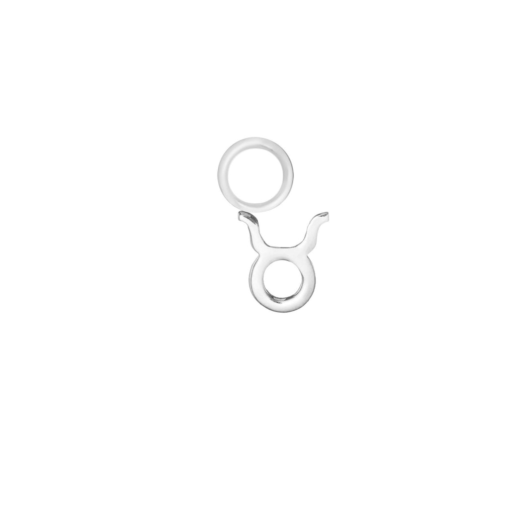 Taurus Silver Single Hoop Charm