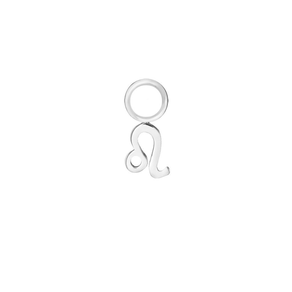 Leo Silver Single Hoop Charm