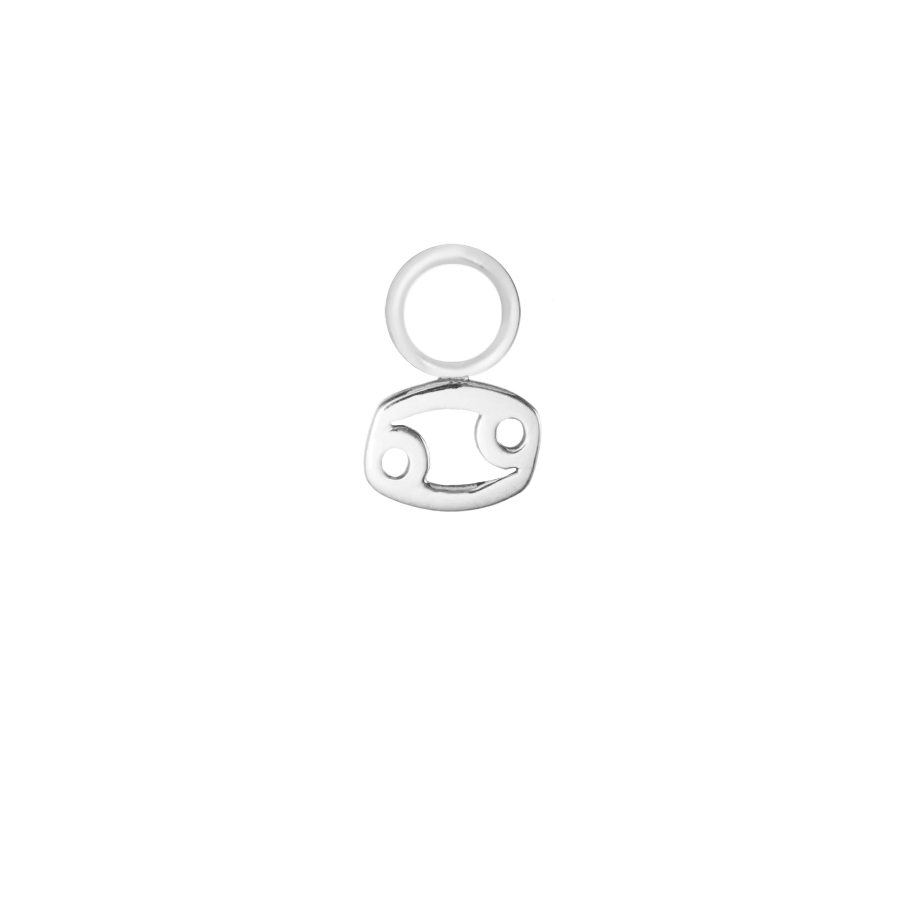 Cancer Silver Single Hoop Charm