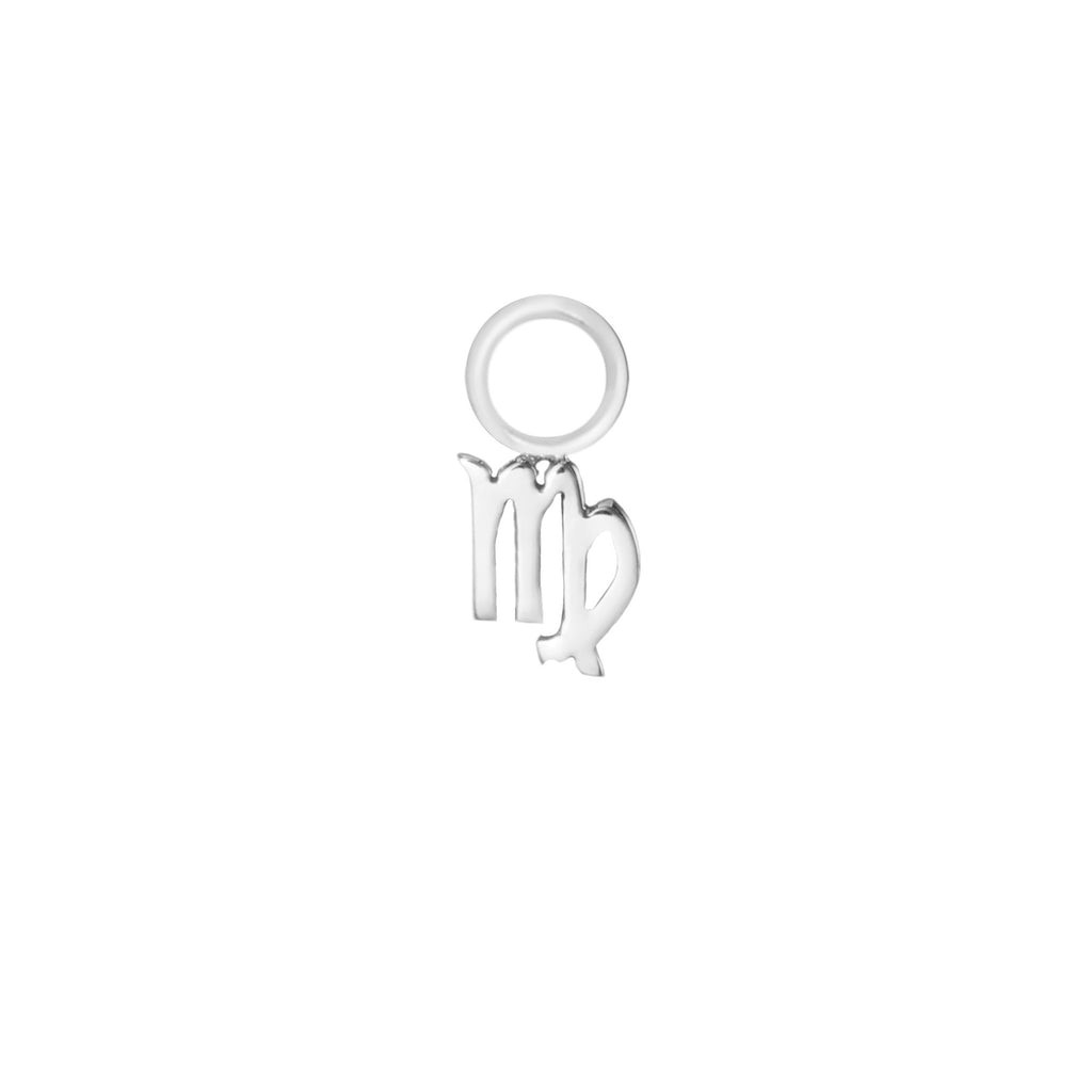 Virgo Silver Single Hoop Charm