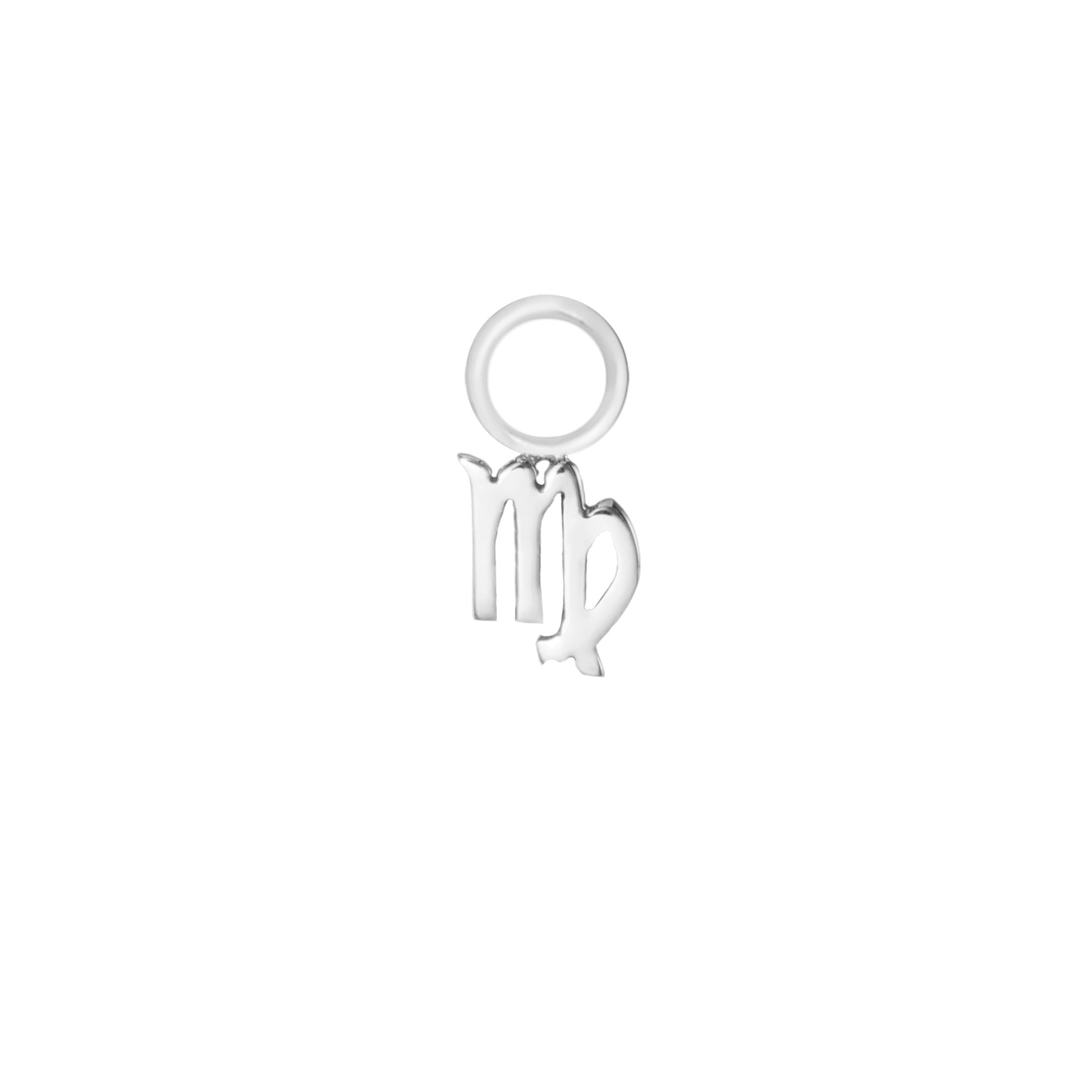 Virgo Silver Single Hoop Charm