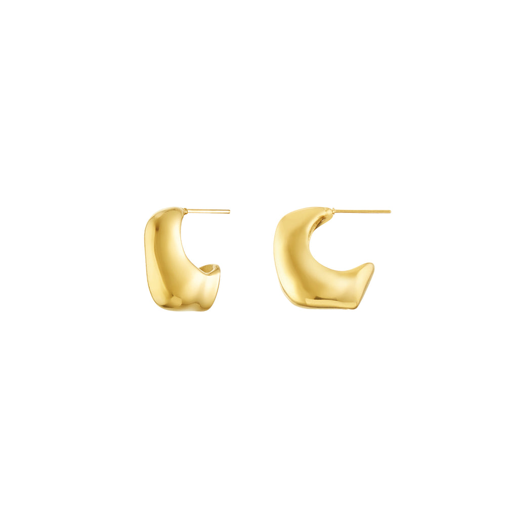 Sculptured Gold Plated Hoops