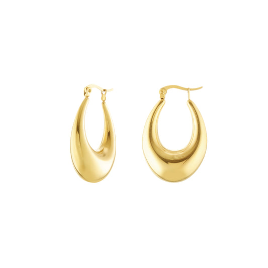 Bold Drop Gold Plated Hoops