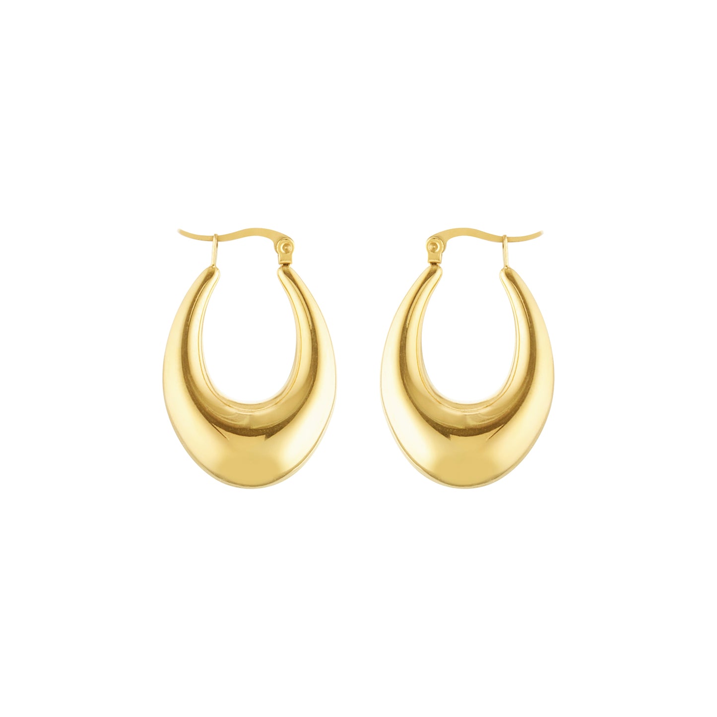 Bold Drop Gold Plated Hoops