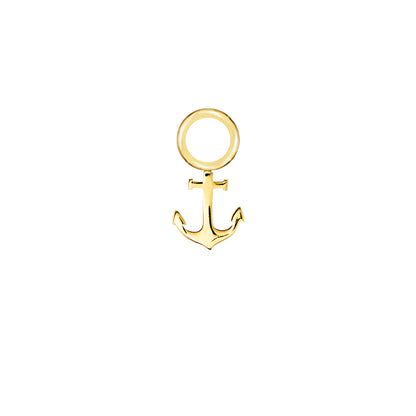 Anchor Gold Single Hoop Charm