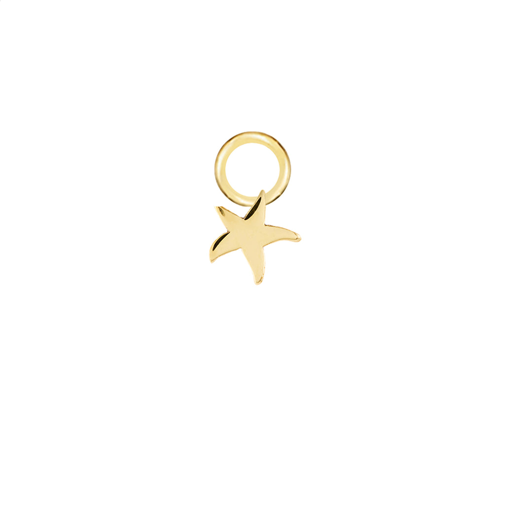 Starfish Gold Single Hoop Charm