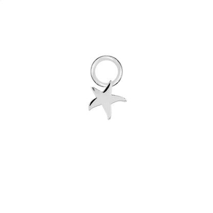 Starfish Silver Single Hoop Charm