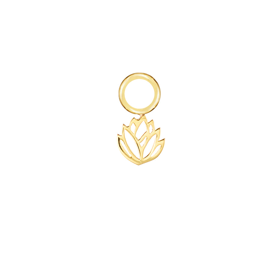 Protea Gold Single Hoop Charm