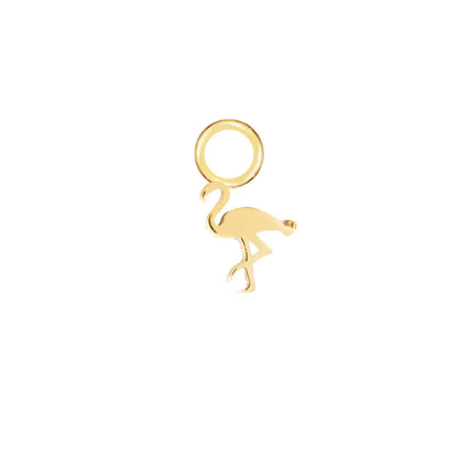 Flamingo Gold Single Hoop Charm