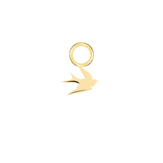 Swallow Gold Plated Single Hoop Charm