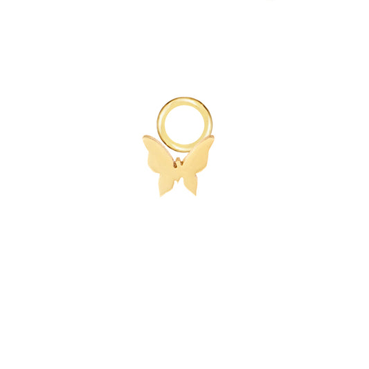 Butterfly Gold Plated Single Hoop Charm