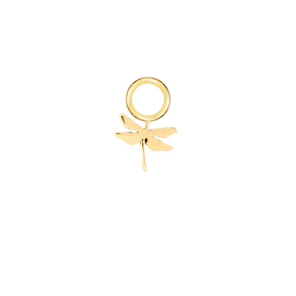 Dragonfly Gold Single Hoop Charm