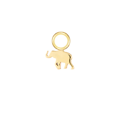 Elephant Gold Single Hoop Charm