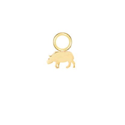 Rhino Gold Single Hoop Charm