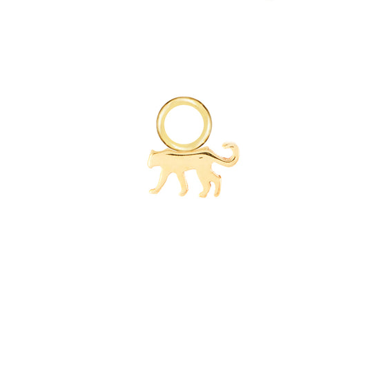 Leopard Gold Single Hoop Charm