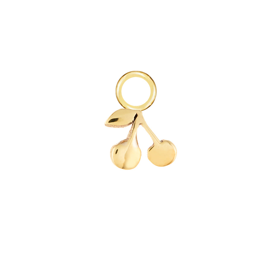 Cherry Gold Single Hoop Charm