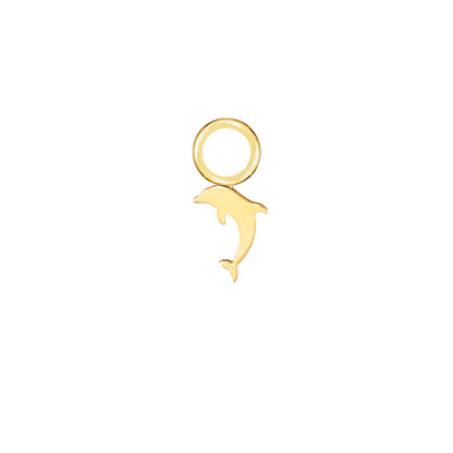 Dolphin Gold Single Hoop Charm