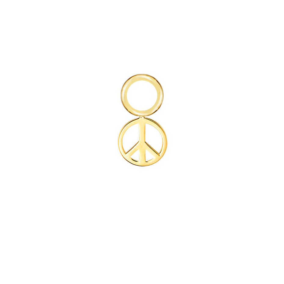 Peace Gold Single Hoop Charm