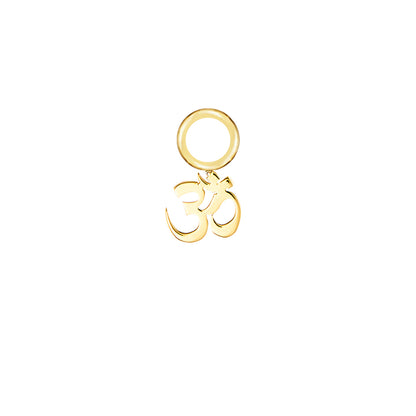 Om Gold Single Hoop Charm