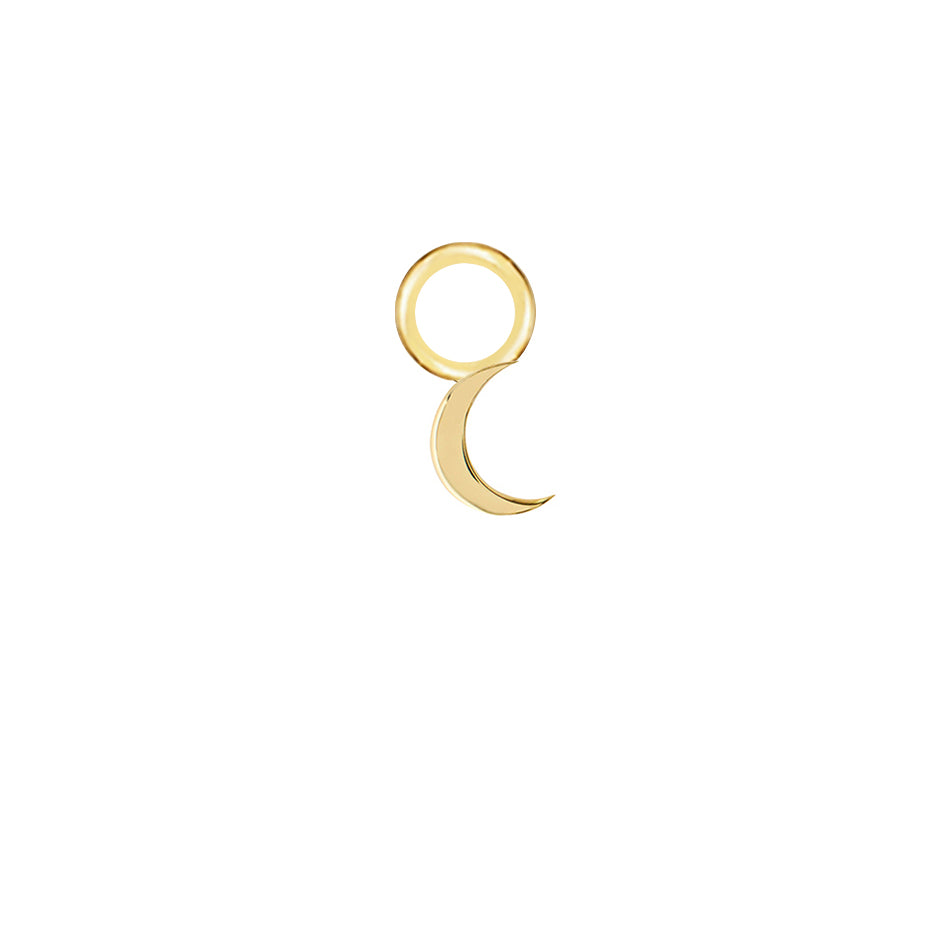 Moon Gold Single Hoop Charm