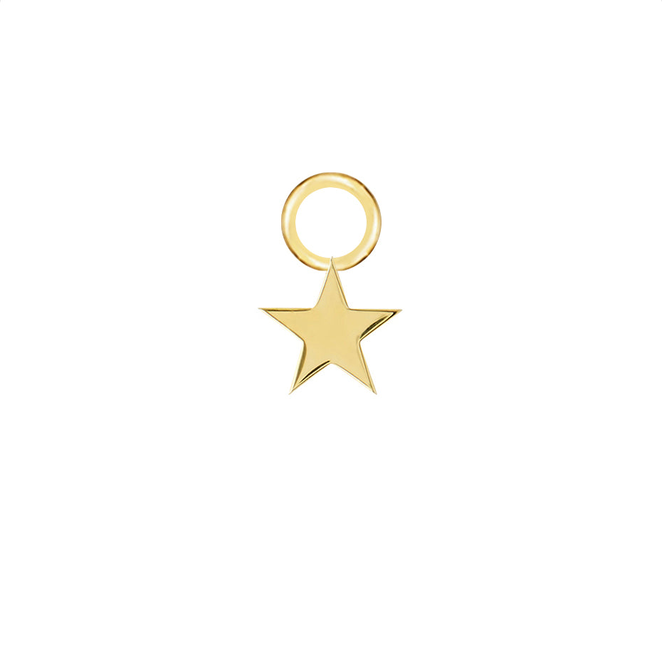Star Gold Single Hoop Charm