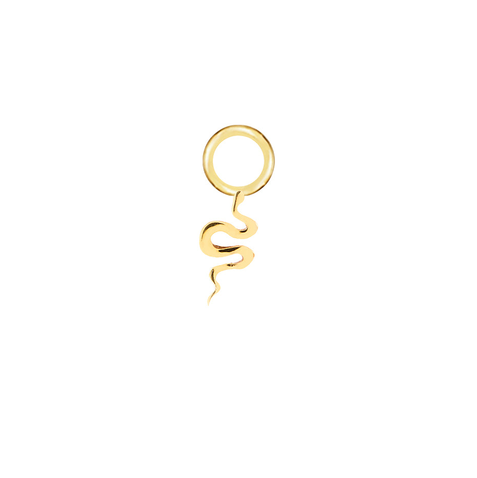 Snake Gold Plated Single Hoop Charm