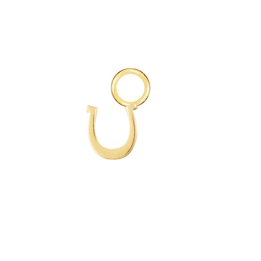 Horseshoe Gold Single Hoop Charm