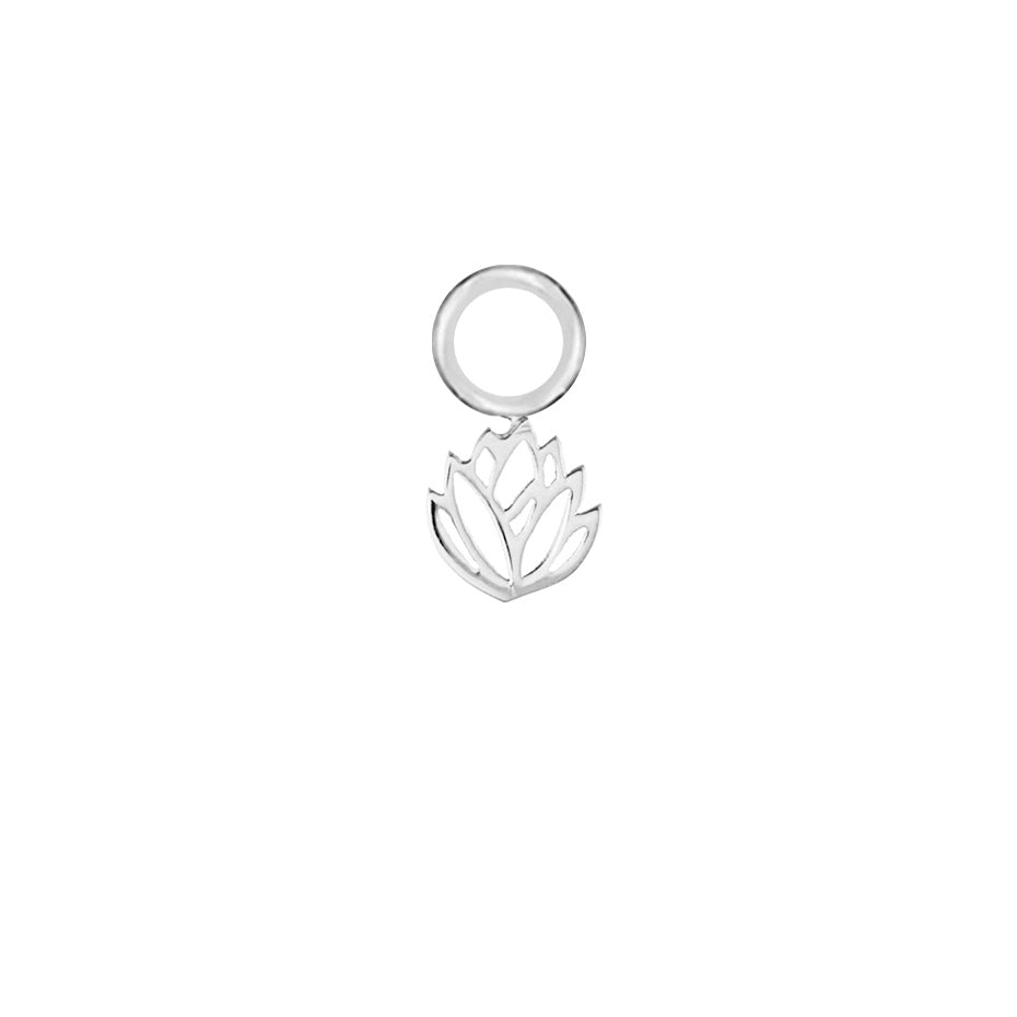 Protea Silver Single Hoop Charm