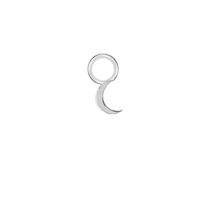 Moon Silver Single Hoop Charm