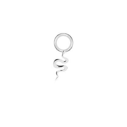 Snake Silver Single Hoop Charm