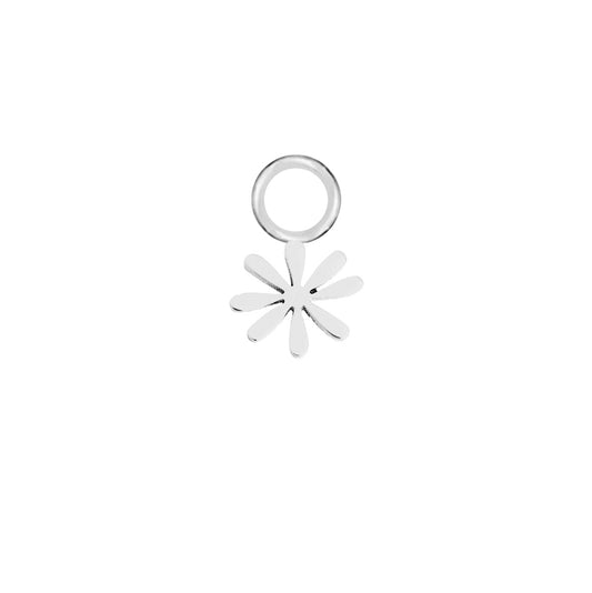 Daisy Silver Single Hoop Charm