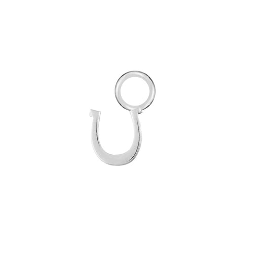 Horseshoe Silver Single Hoop Charm