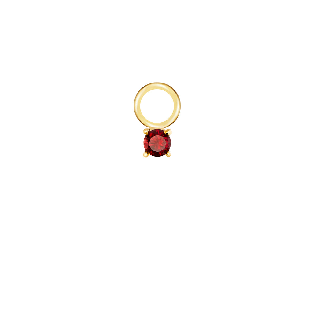 Birthstone Gold Single Hoop Charm