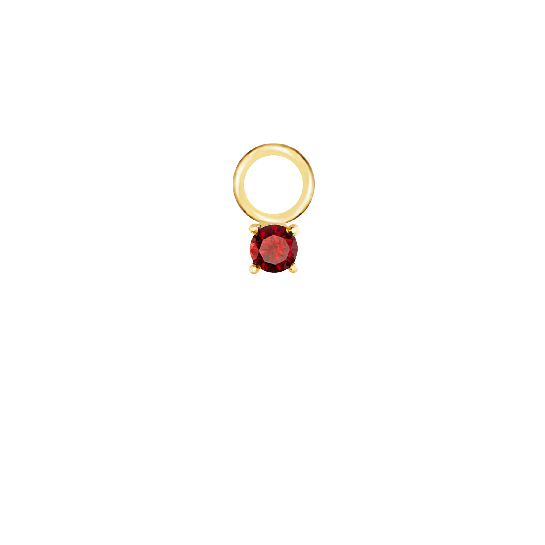 Birthstone Gold Single Hoop Charm