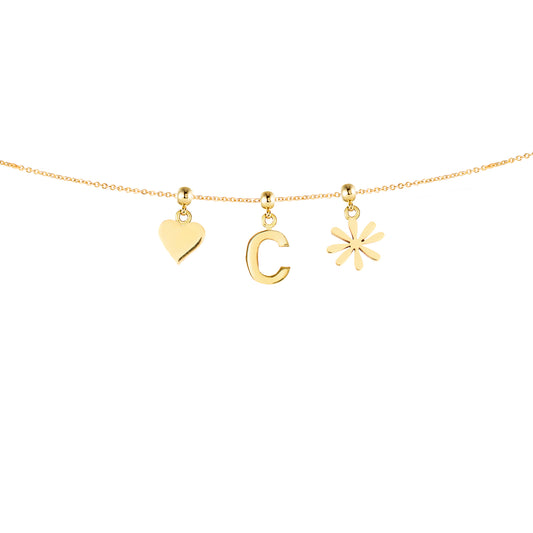 Three Gold Plated Charms Combo Illl
