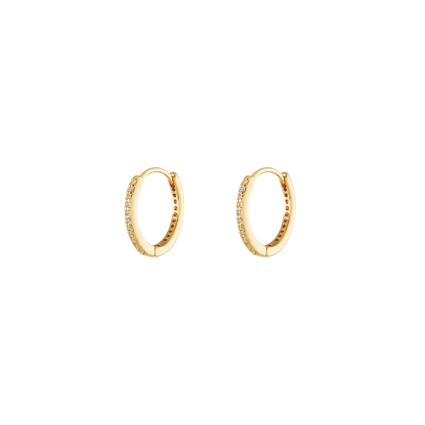 Small Pavé Gold Plated Hoops