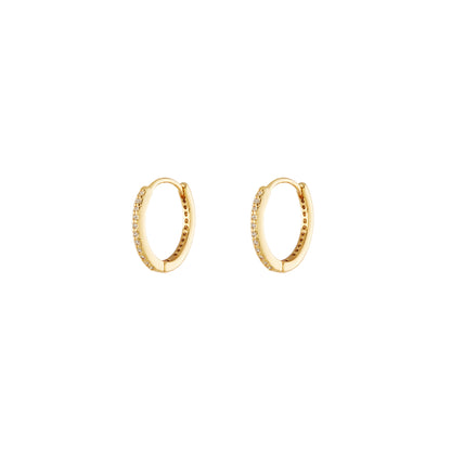 Small Pavé Gold Plated Hoops