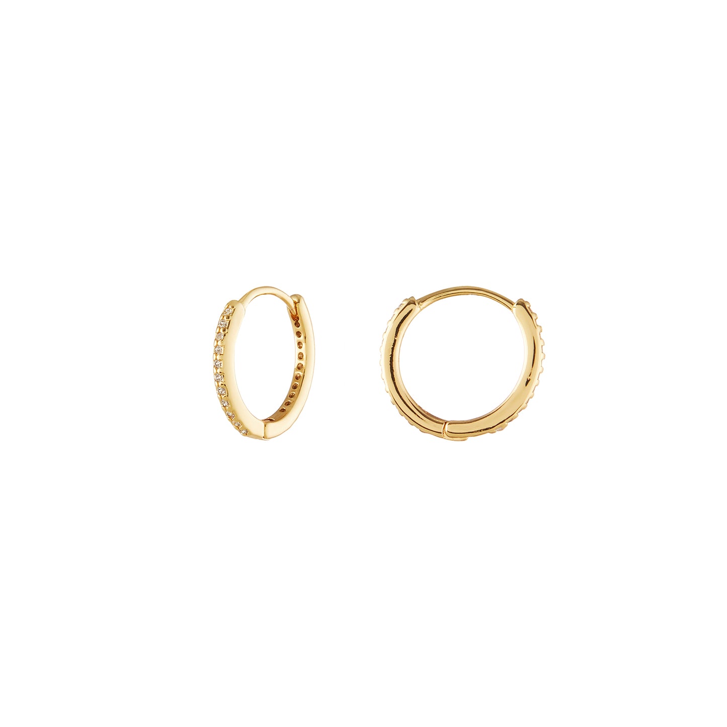 Small Pavé Gold Plated Hoops